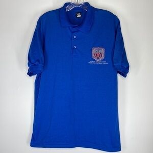 Vintage Screen Stars Super Bowl XXV Blue Polo Short Sleeve Shirt 1991 XL